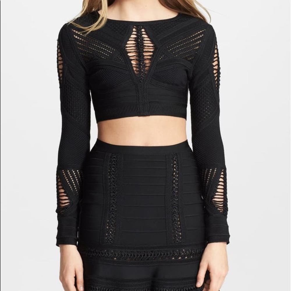 Herve Leger crocheted Crop top